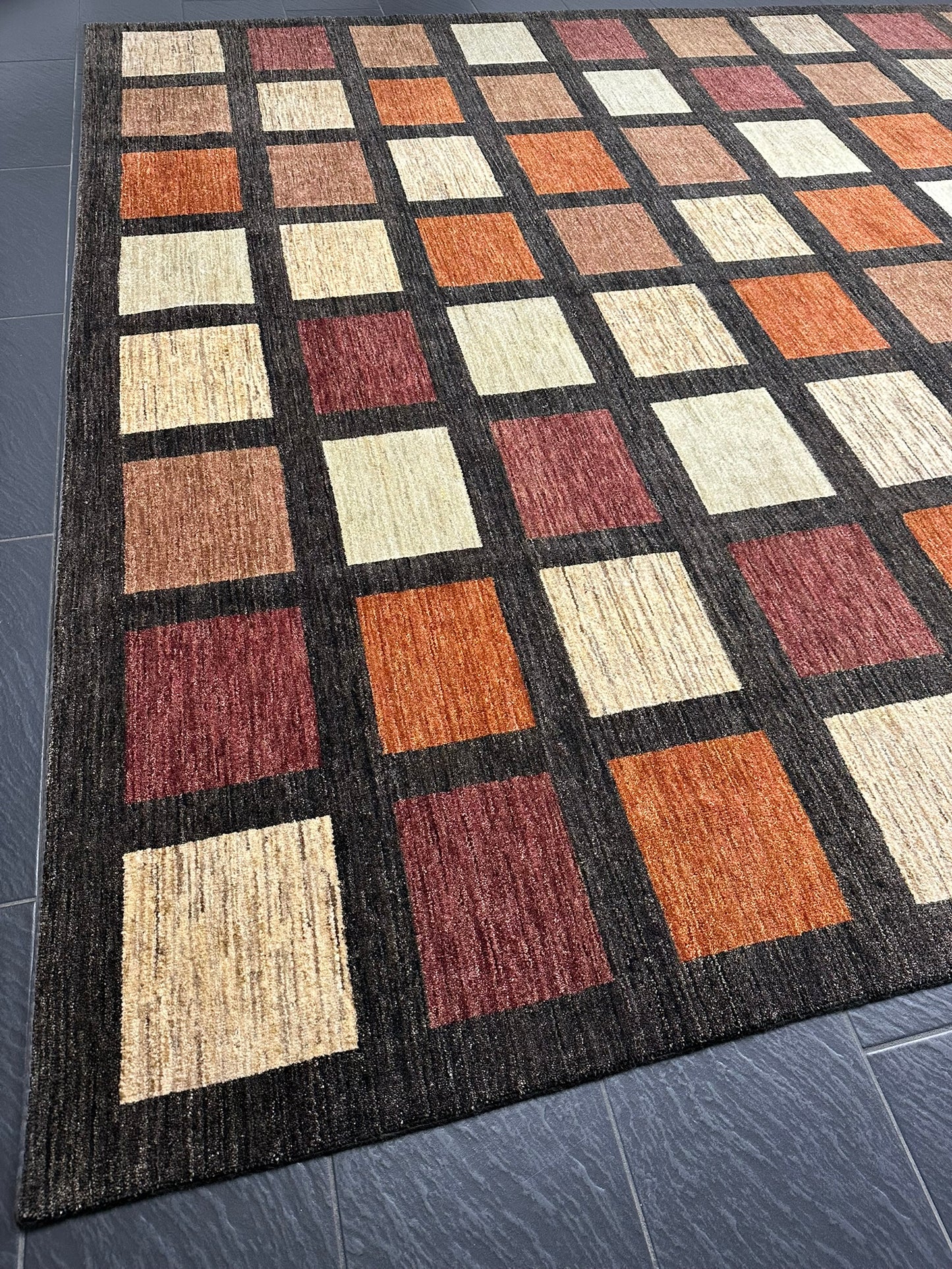 Orientteppich handgeknüpft 410x302 cm Gabbeh Musterfelder