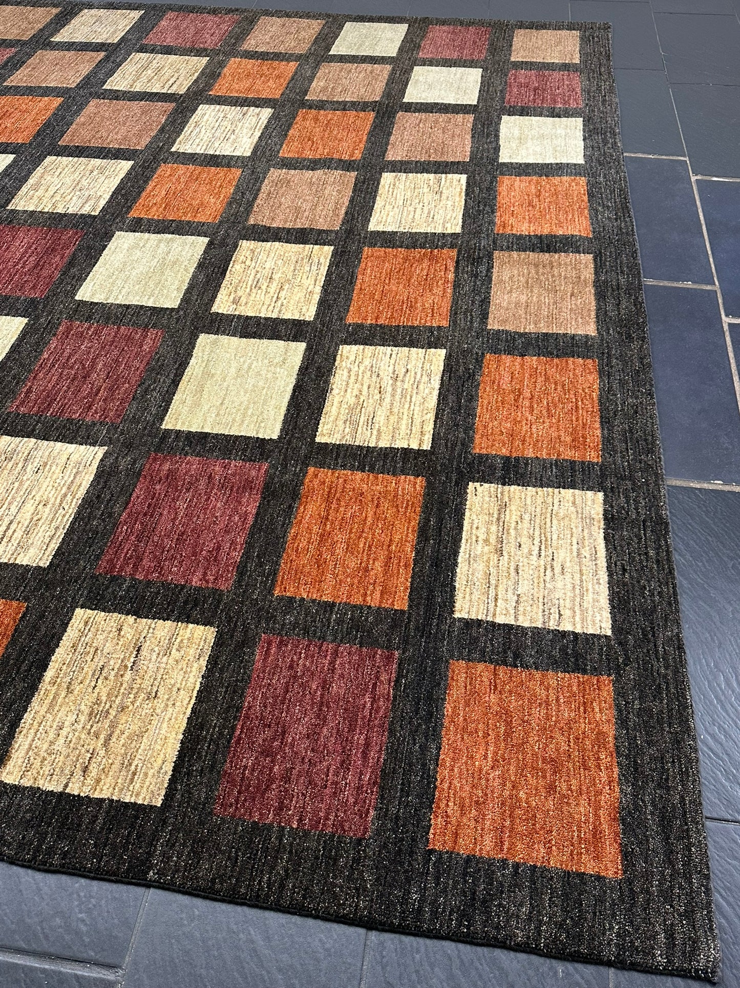 Orientteppich handgeknüpft 410x302 cm Gabbeh Musterfelder