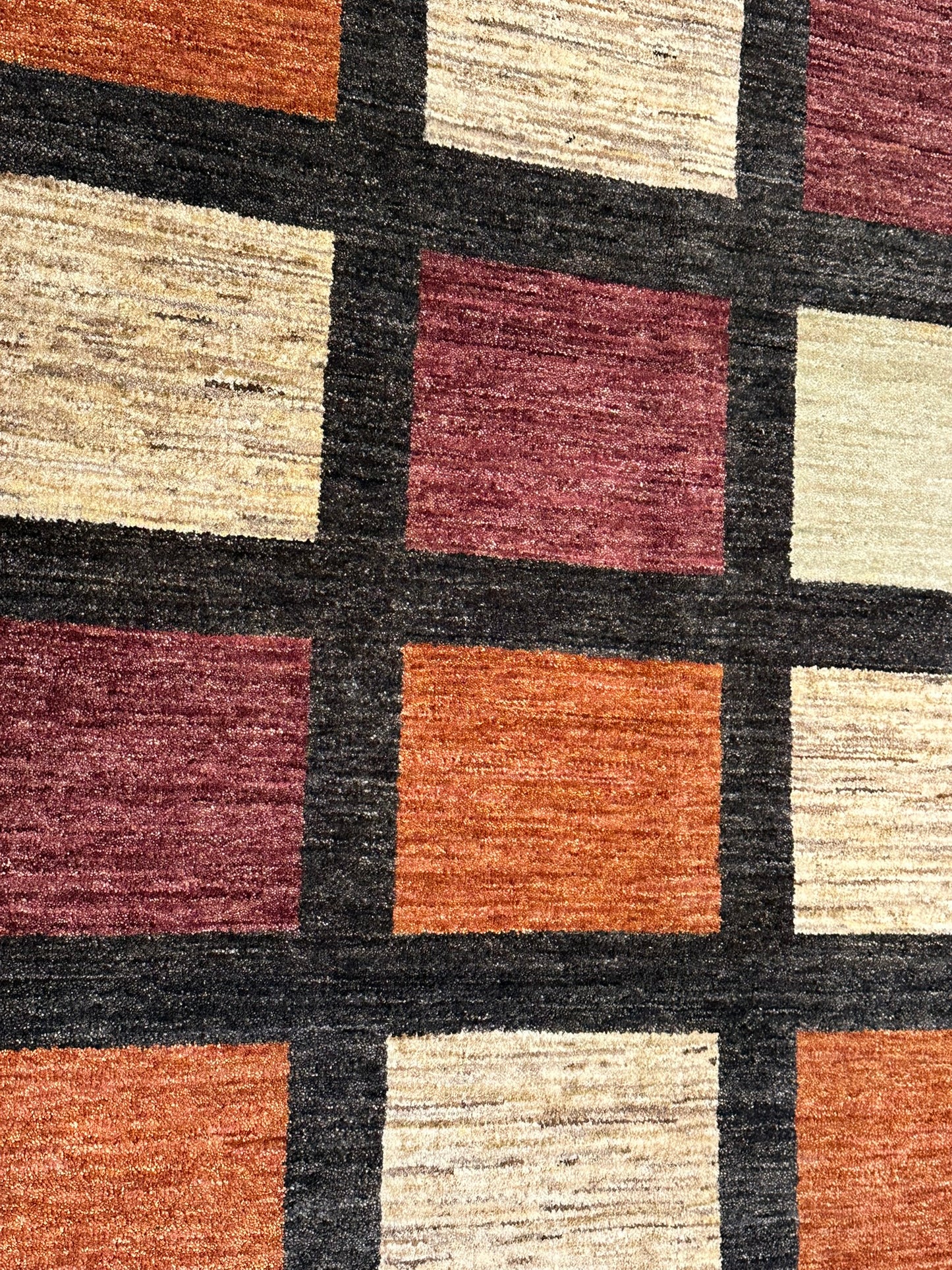 Orientteppich handgeknüpft 410x302 cm Gabbeh Musterfelder