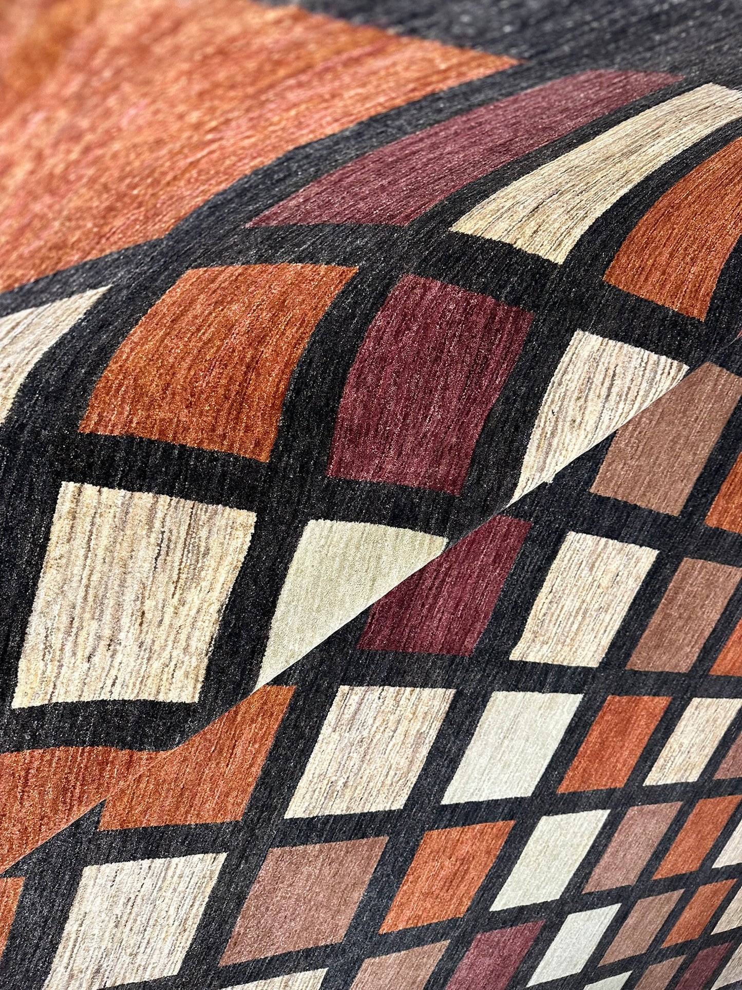 Orientteppich handgeknüpft 410x302 cm Gabbeh Musterfelder