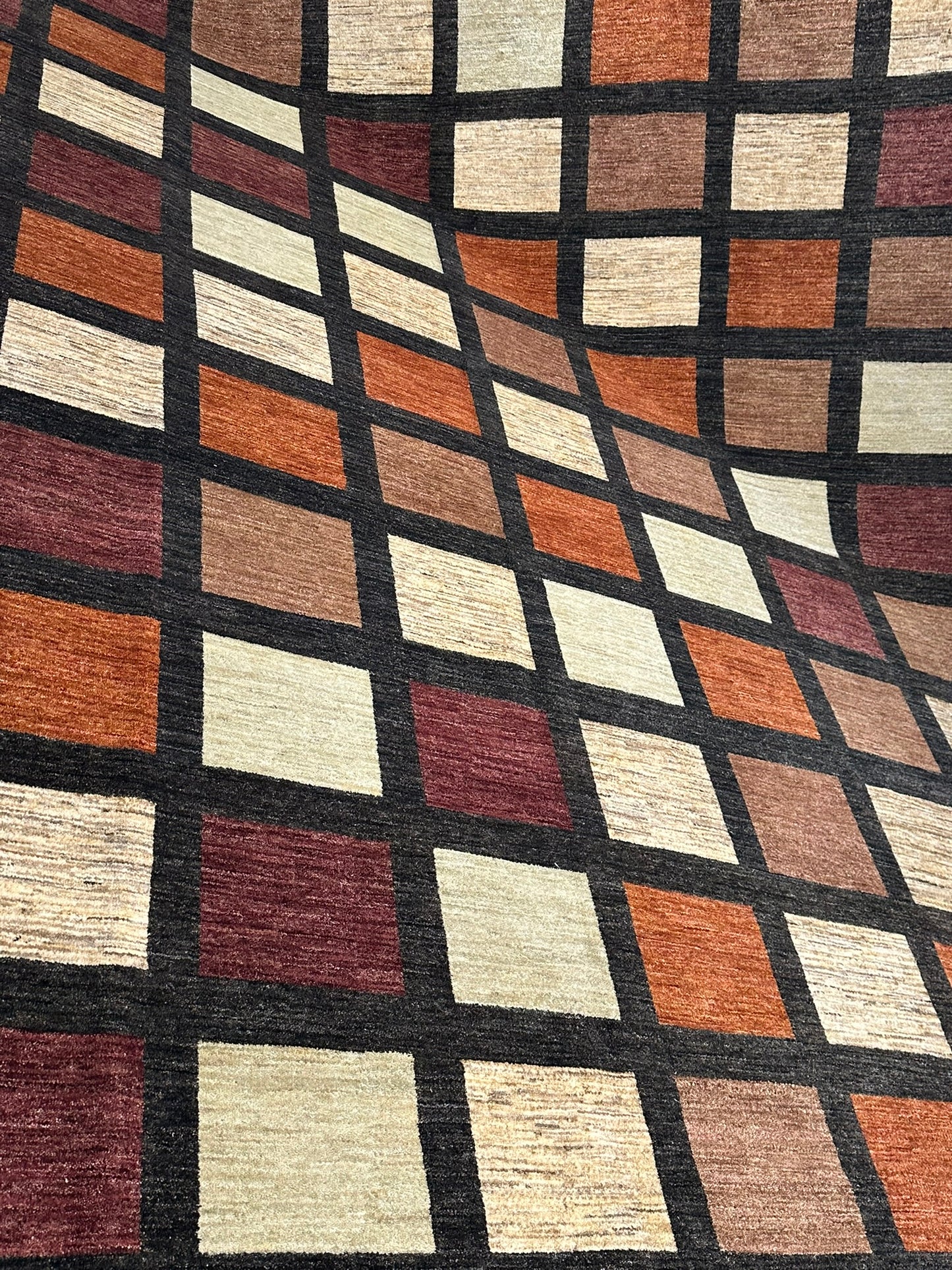 Orientteppich handgeknüpft 410x302 cm Gabbeh Musterfelder