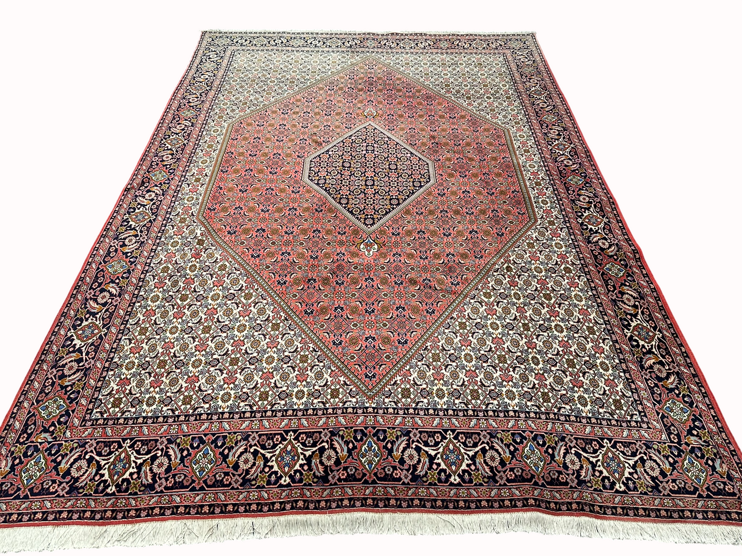 Orientteppich handgeknüpft 355x243 cm Bidjar Korkwolle