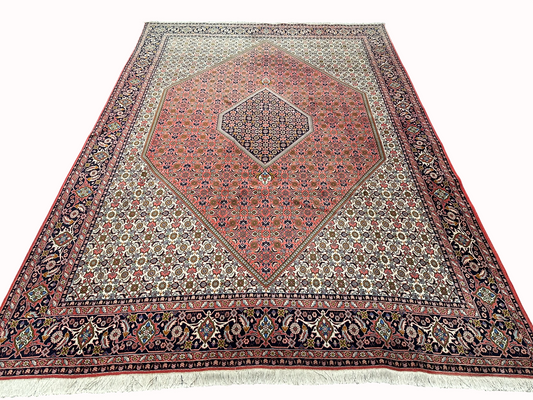 Orientteppich handgeknüpft 355x243 cm Bidjar Korkwolle