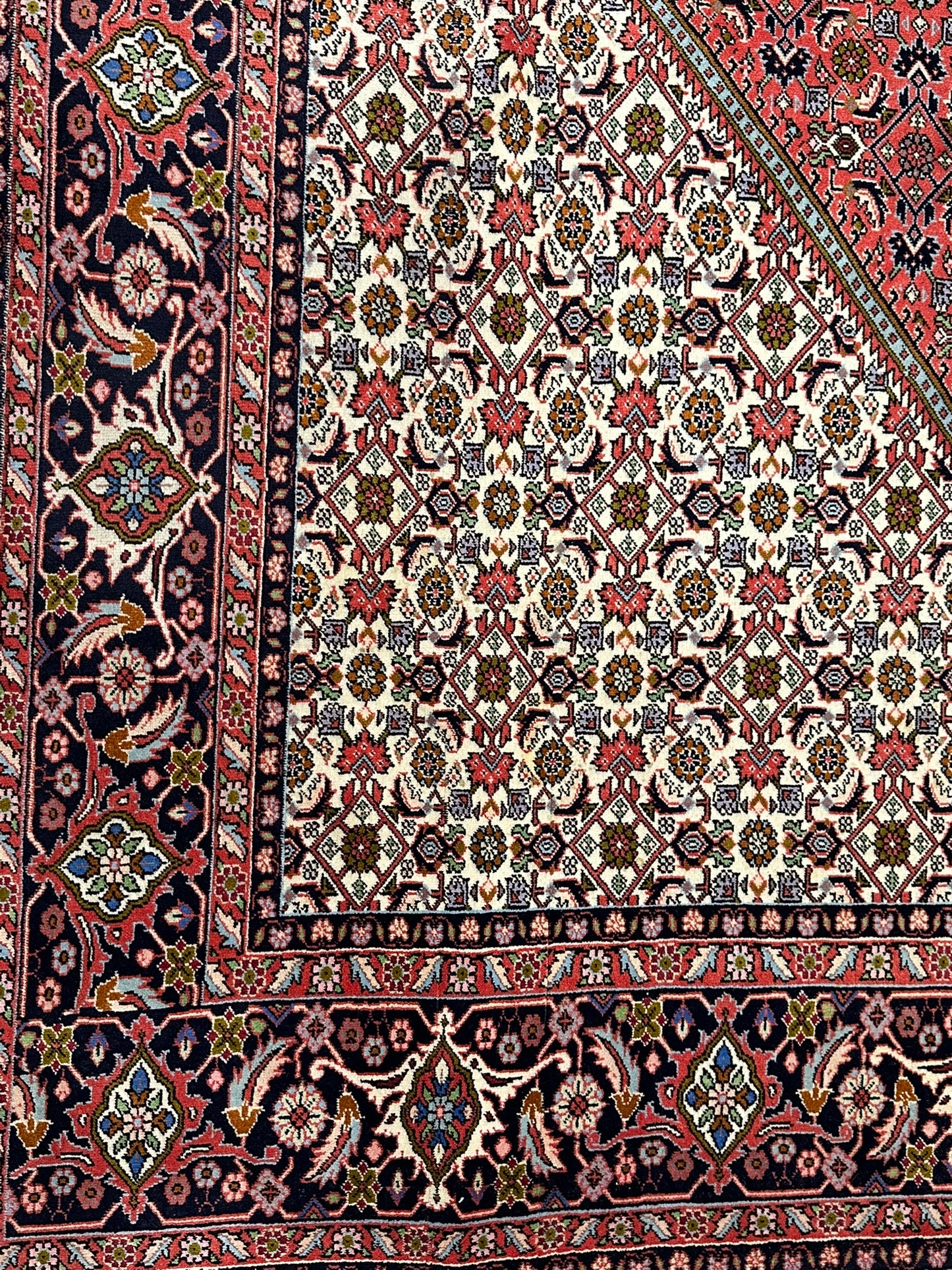 Orientteppich handgeknüpft 355x243 cm Bidjar Korkwolle