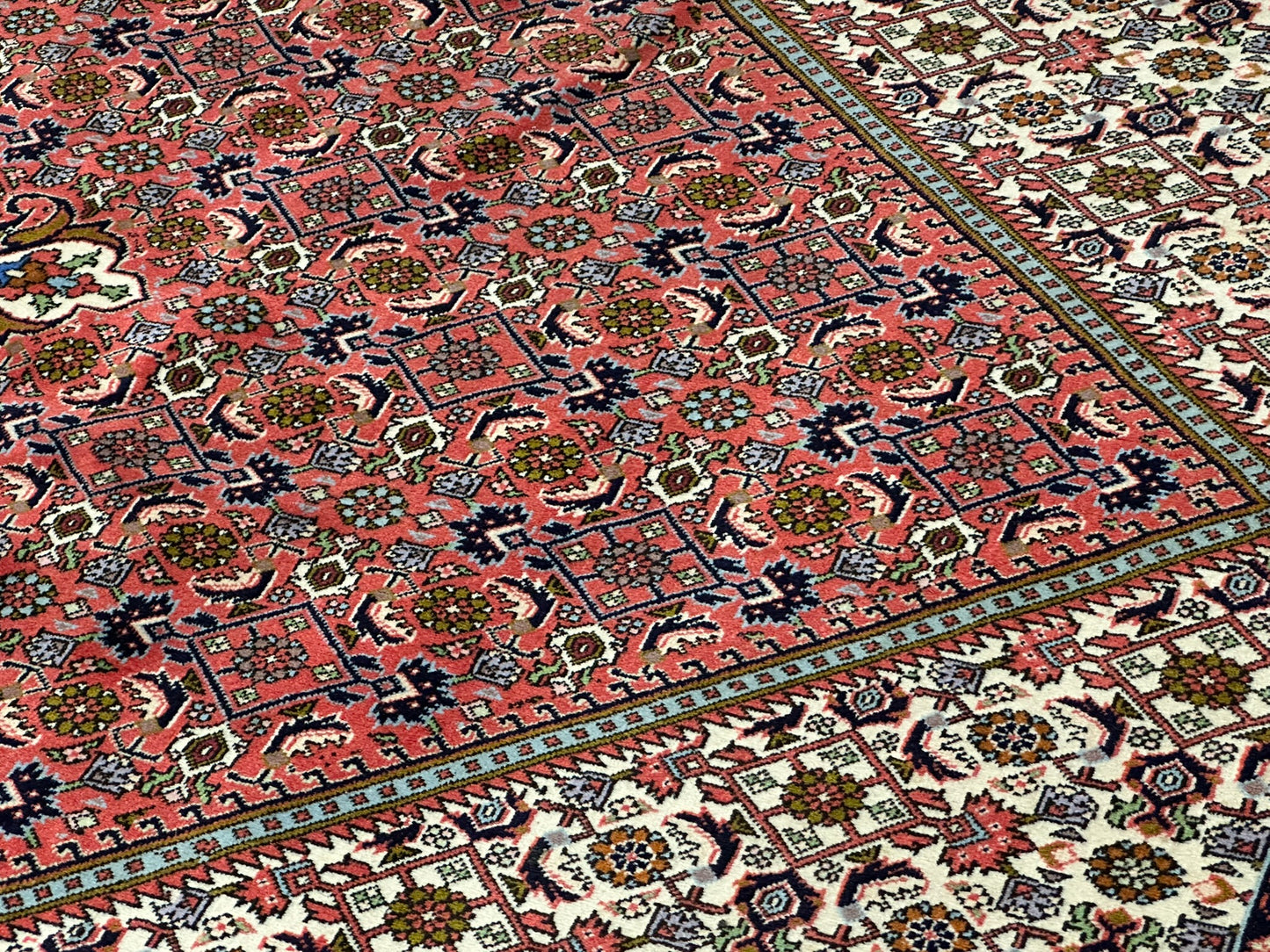 Orientteppich handgeknüpft 355x243 cm Bidjar Korkwolle
