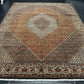Orientteppich handgeknüpft 390x294 cm Bidjar Korkwolle