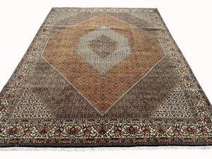Orientteppich handgeknüpft 390x294 cm Bidjar Korkwolle