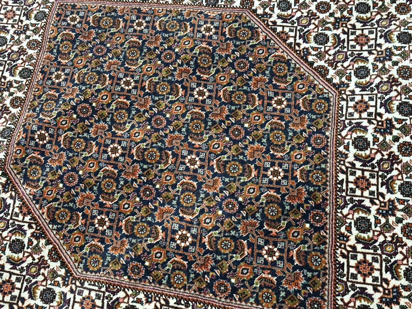 Orientteppich handgeknüpft 390x294 cm Bidjar Korkwolle