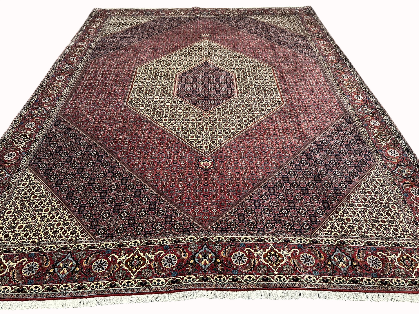 Orientteppich handgeknüpft 387x300 cm Bidjar Korkwolle