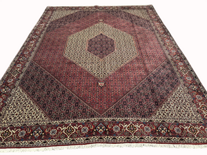 Orientteppich handgeknüpft 387x300 cm Bidjar Korkwolle