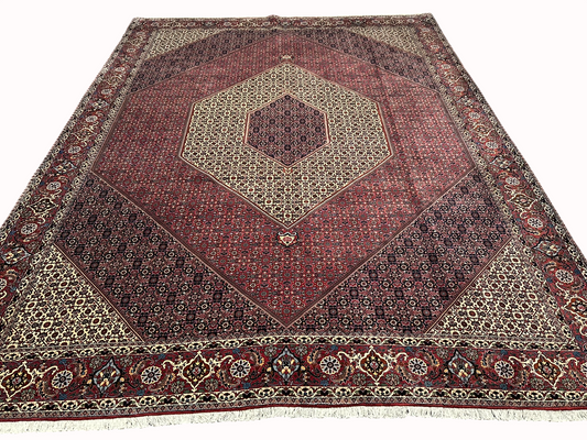 Orientteppich handgeknüpft 387x300 cm Bidjar Korkwolle