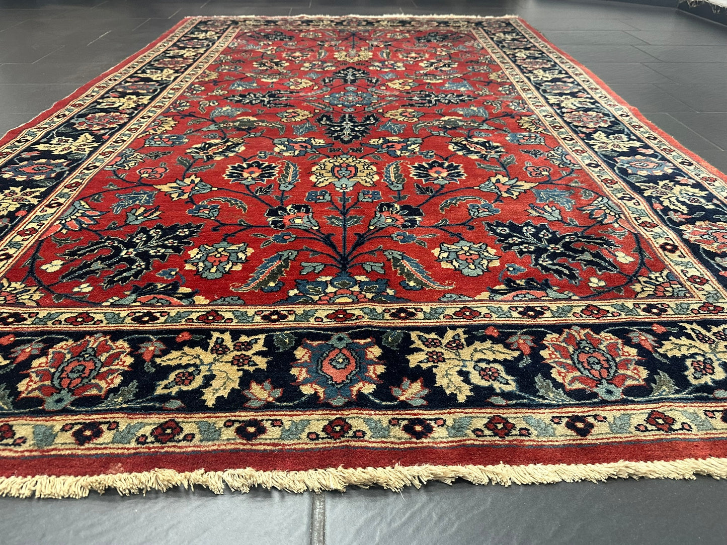 Antiker Orientteppich handgeknüpft Täbriz 275x180 cm