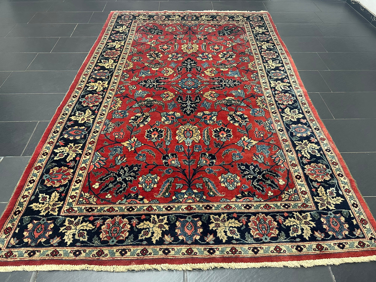 Antiker Orientteppich handgeknüpft Täbriz 275x180 cm
