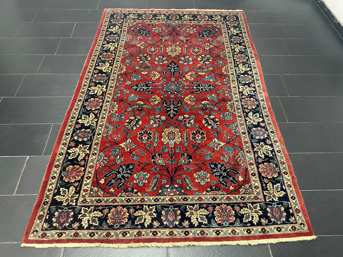 Antiker Orientteppich handgeknüpft Täbriz 275x180 cm