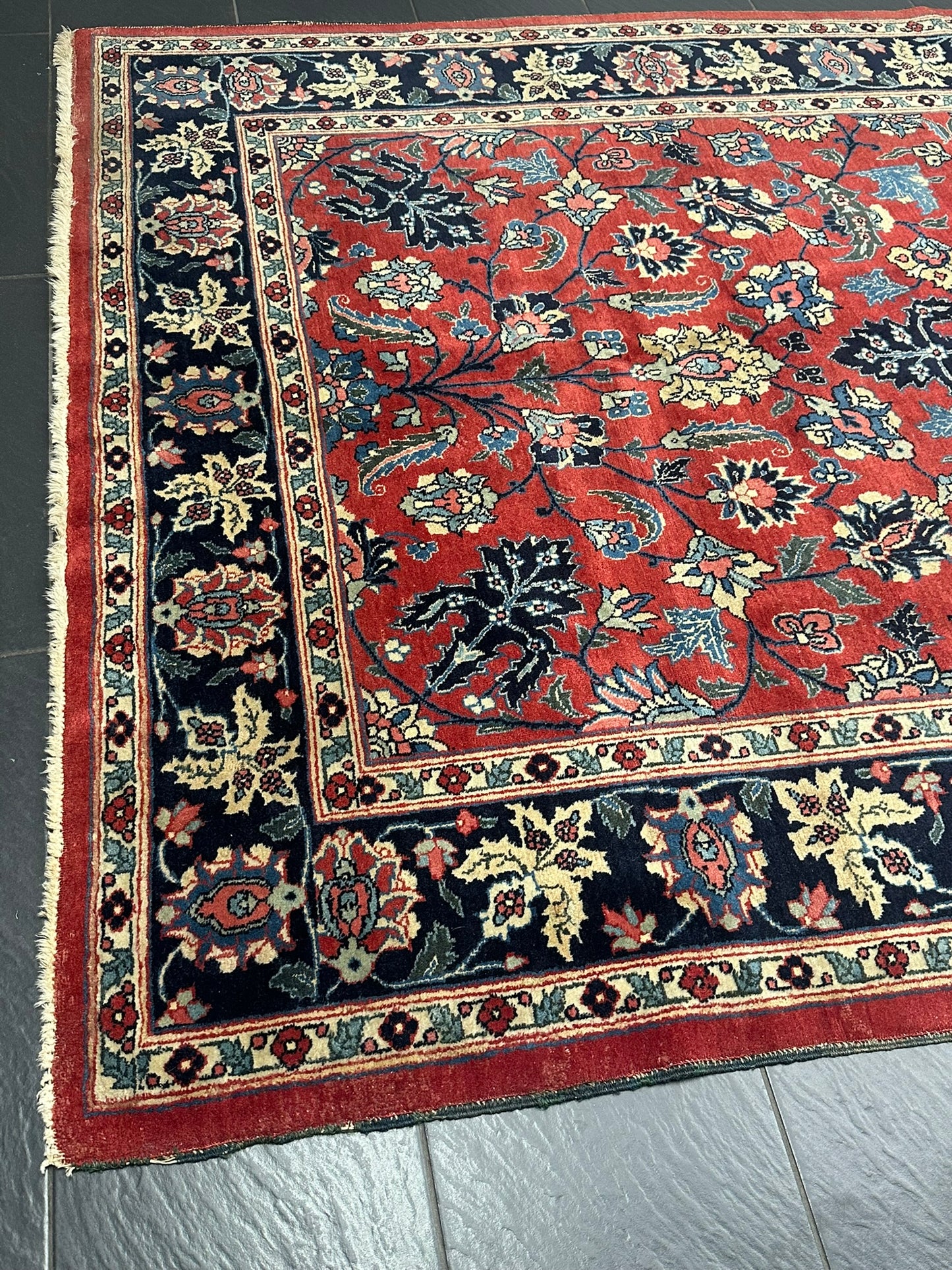 Antiker Orientteppich handgeknüpft Täbriz 275x180 cm