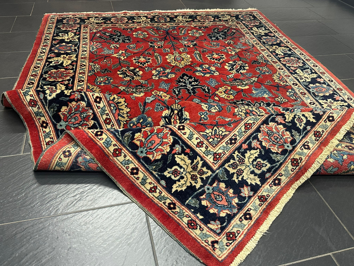 Antiker Orientteppich handgeknüpft Täbriz 275x180 cm
