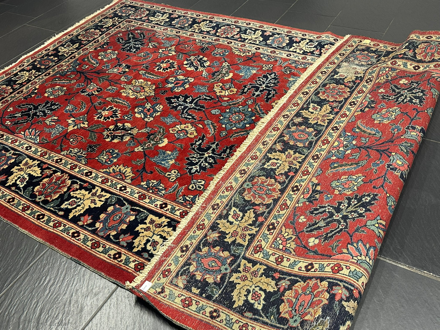 Antiker Orientteppich handgeknüpft Täbriz 275x180 cm