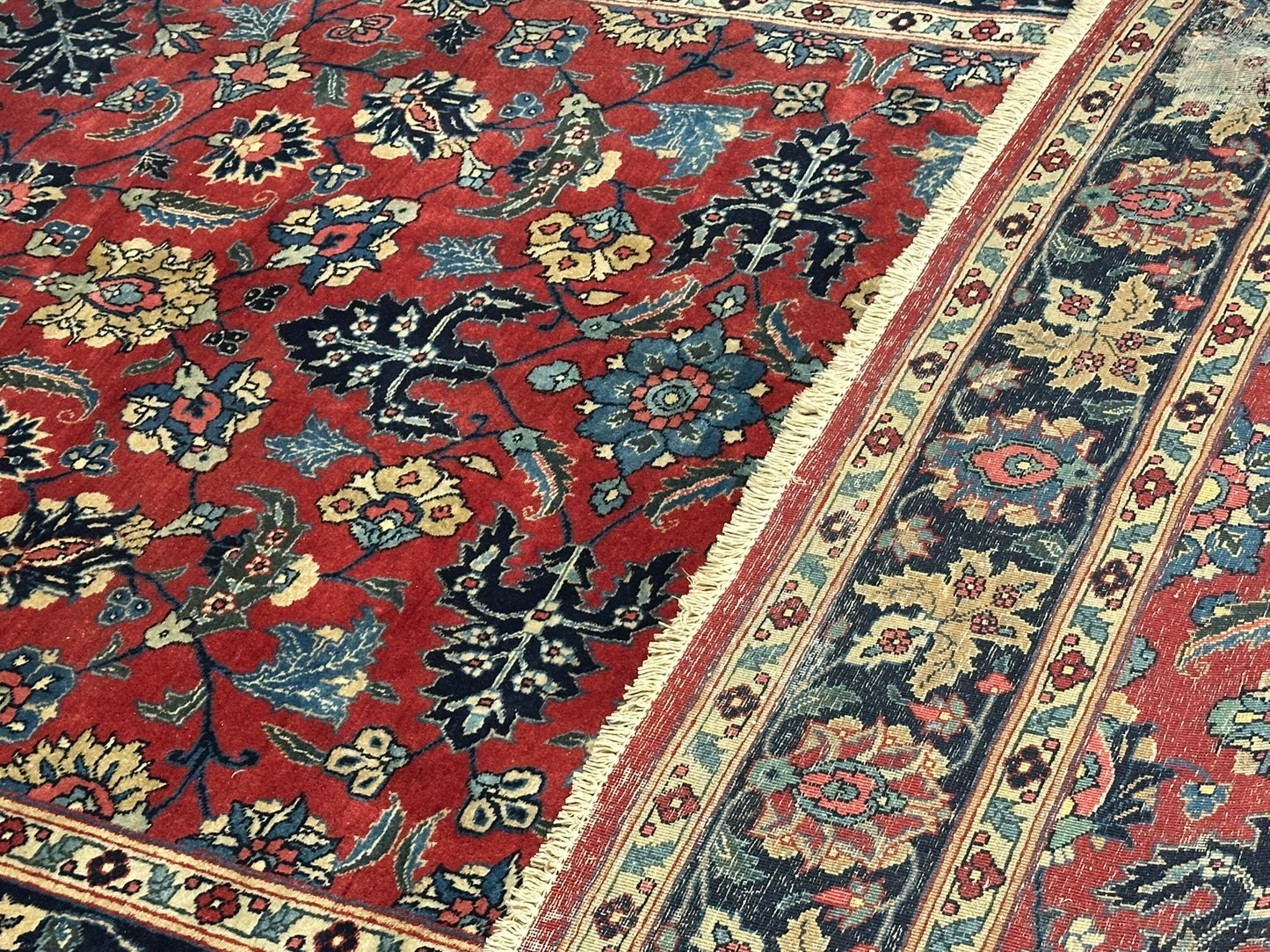 Antiker Orientteppich handgeknüpft Täbriz 275x180 cm