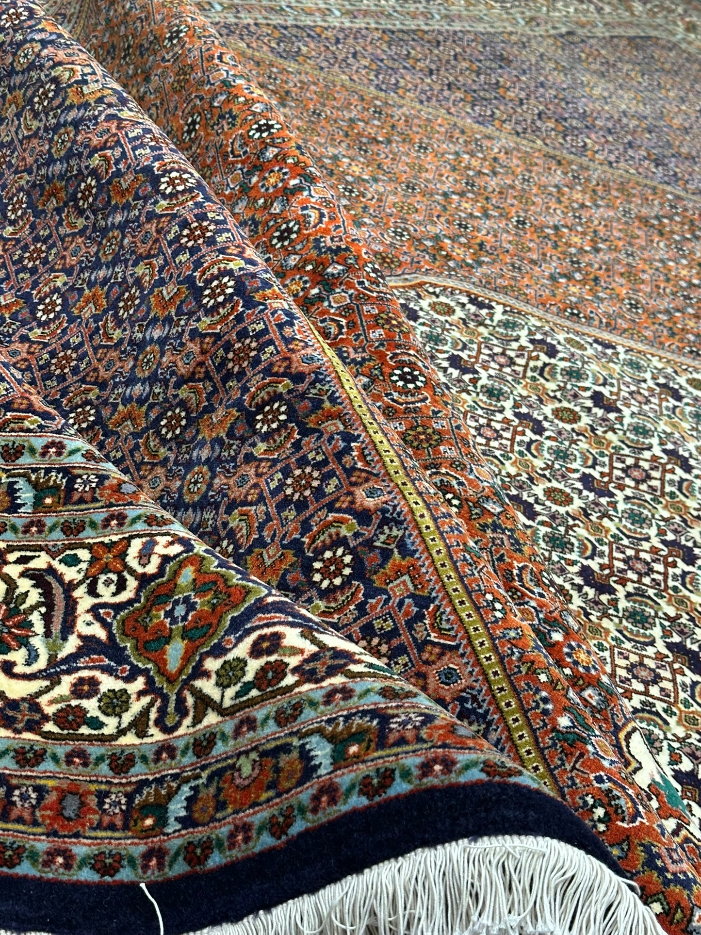 Orientteppich handgeknüpft 397x308 cm Bidjar Korkwolle