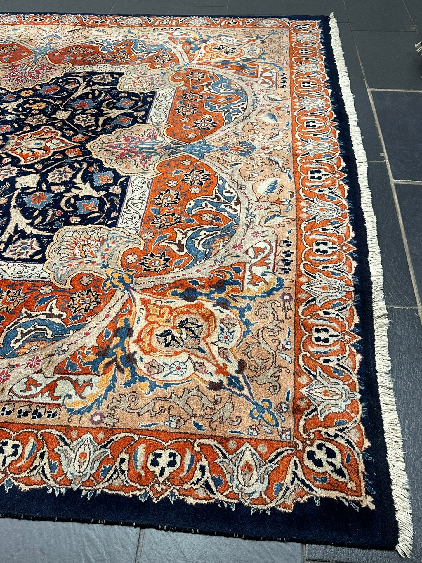 Orientteppich handgeknüpft 357x247 cm Kashmar Vasenmuster