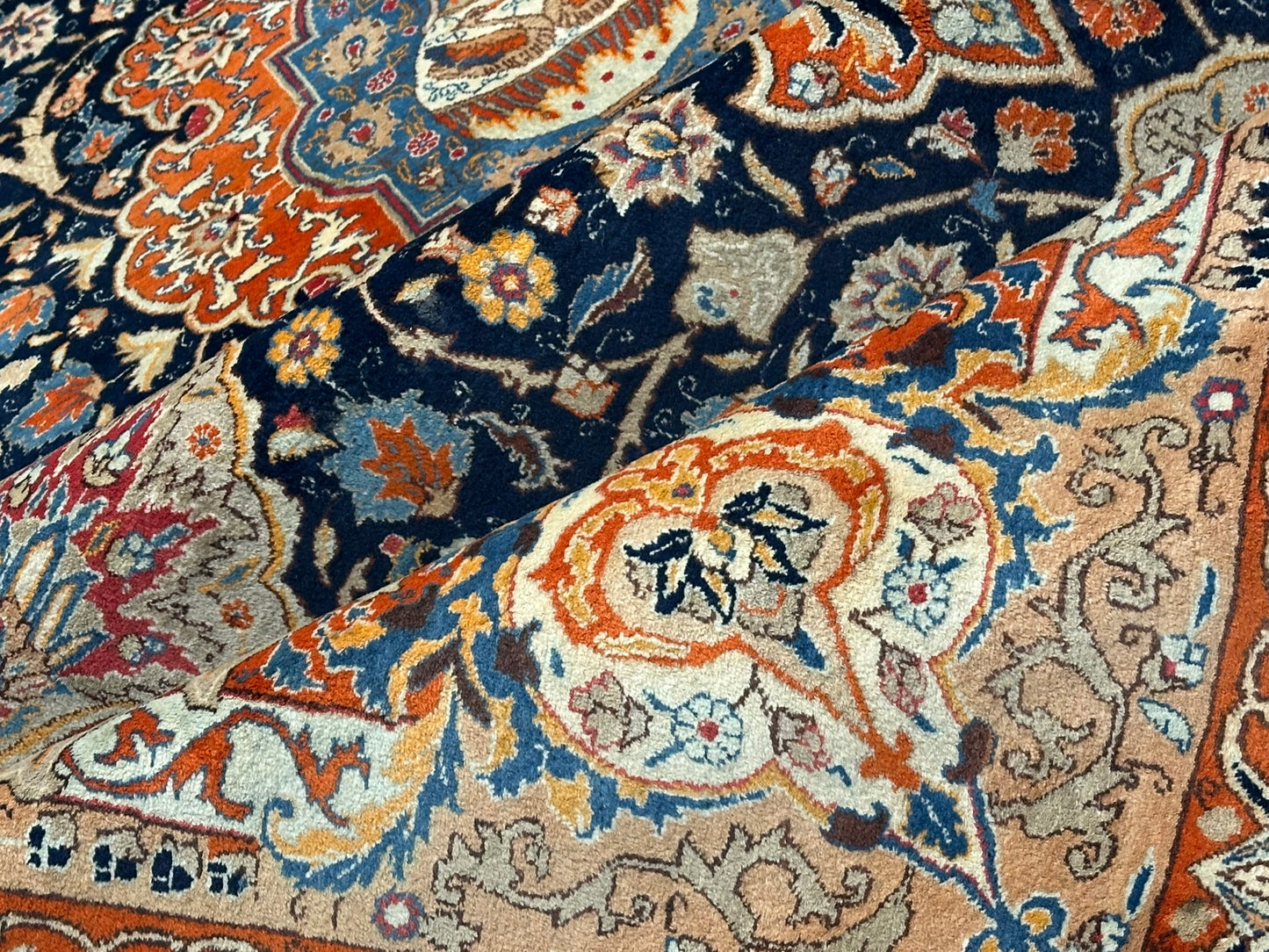 Orientteppich handgeknüpft 357x247 cm Kashmar Vasenmuster
