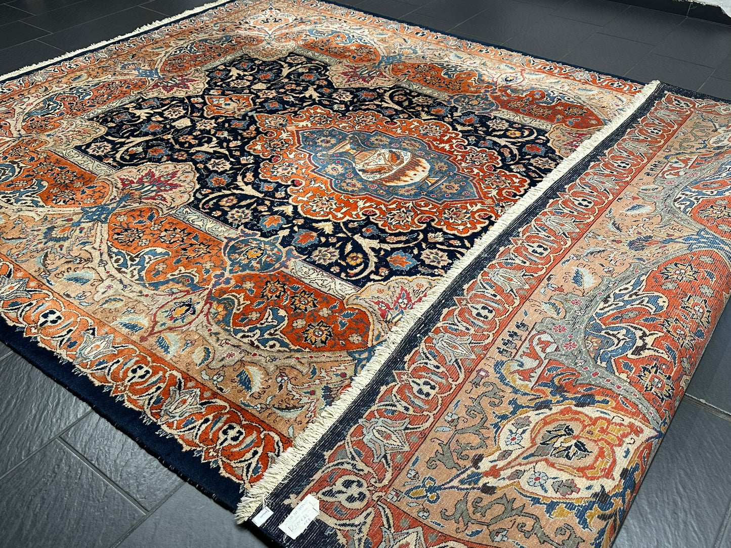 Orientteppich handgeknüpft 357x247 cm Kashmar Vasenmuster