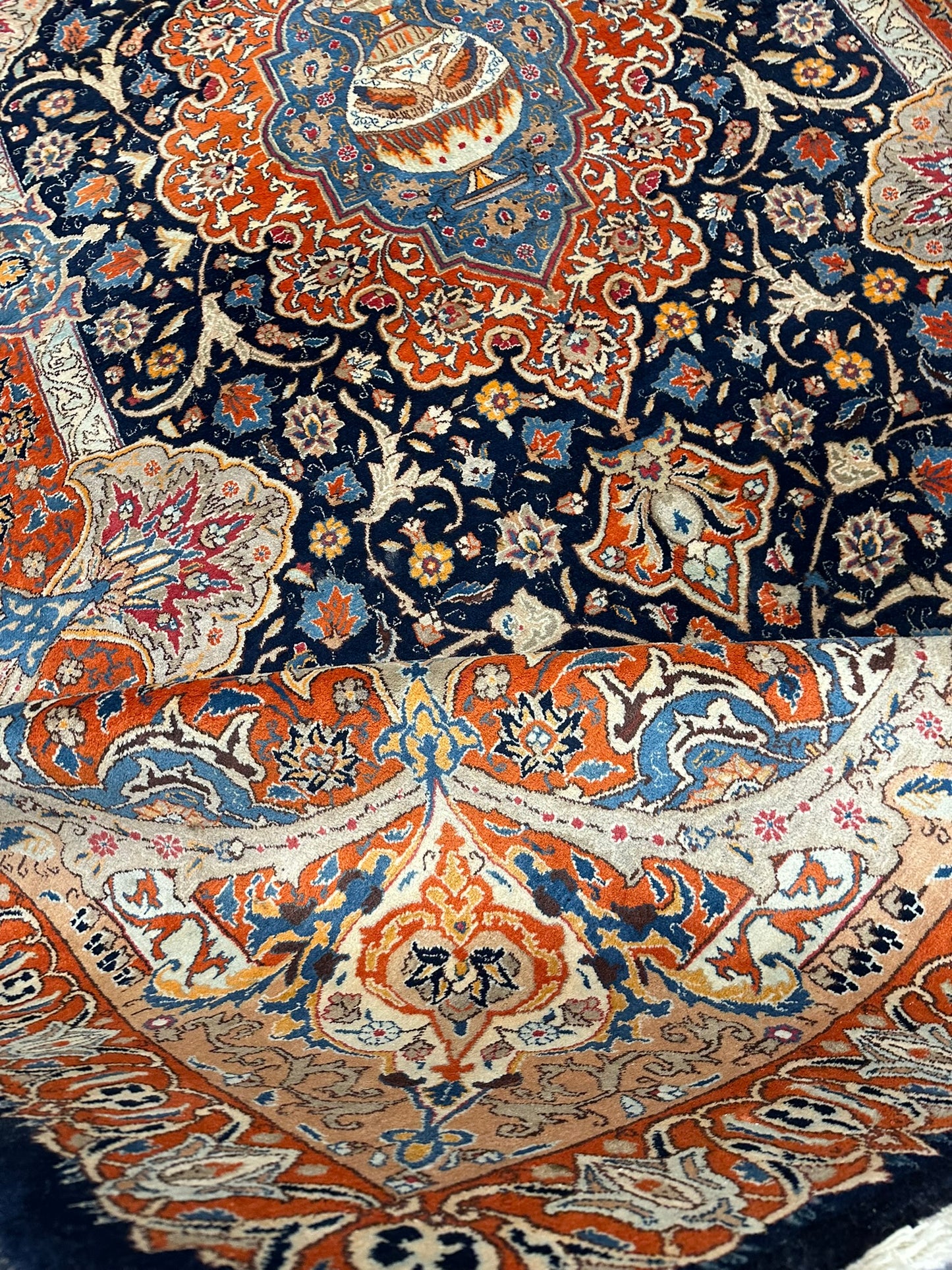 Orientteppich handgeknüpft 357x247 cm Kashmar Vasenmuster
