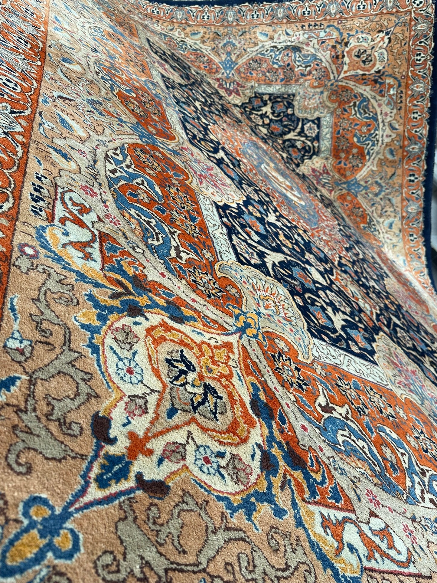 Orientteppich handgeknüpft 357x247 cm Kashmar Vasenmuster