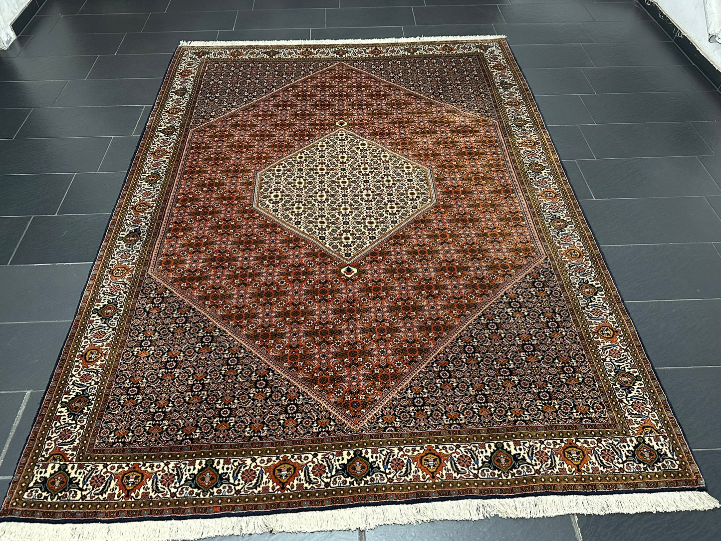 Orientteppich handgeknüpft 299x213 cm Bidjar Muster wolle
