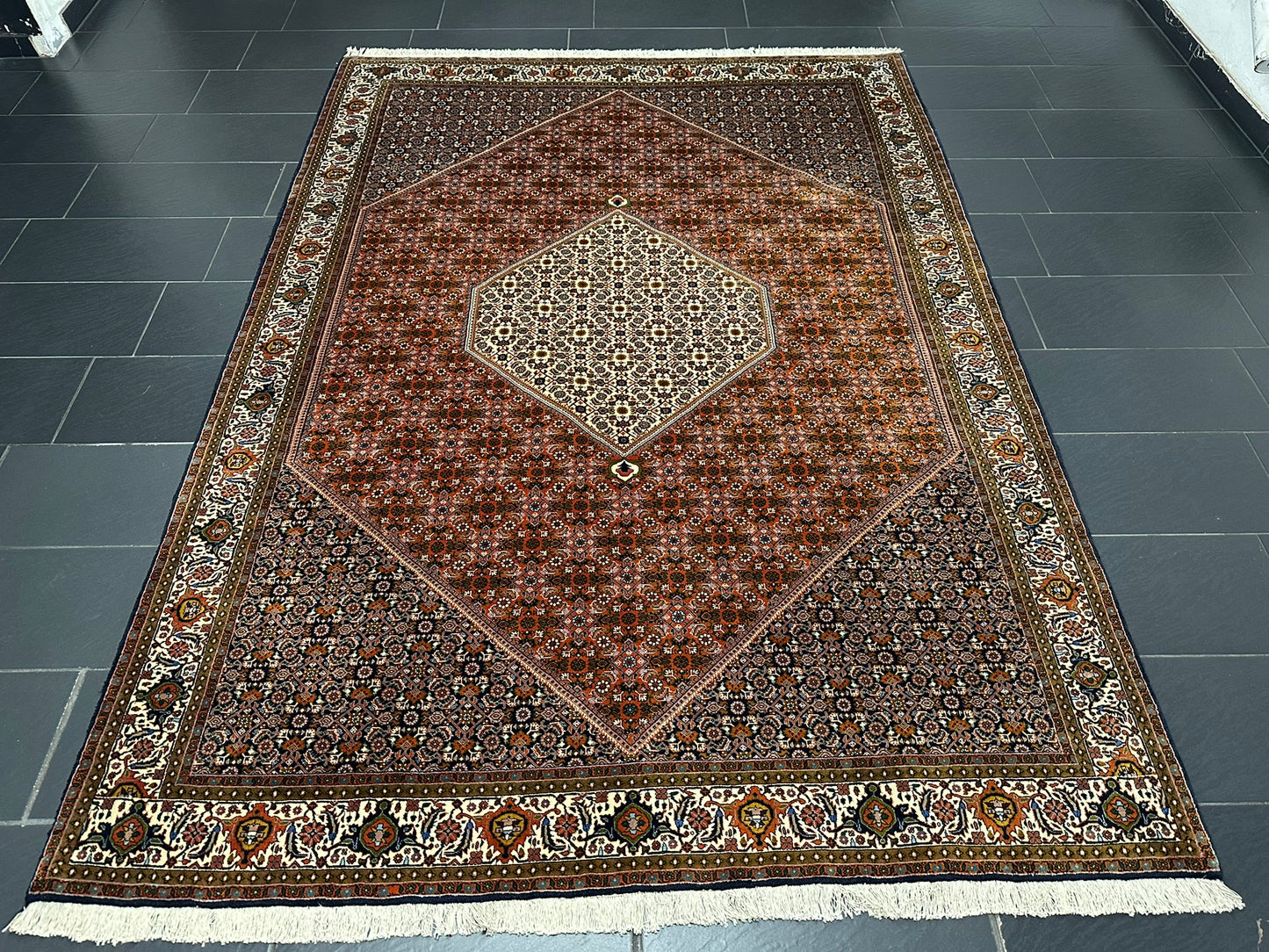 Orientteppich handgeknüpft 299x213 cm Bidjar Muster wolle