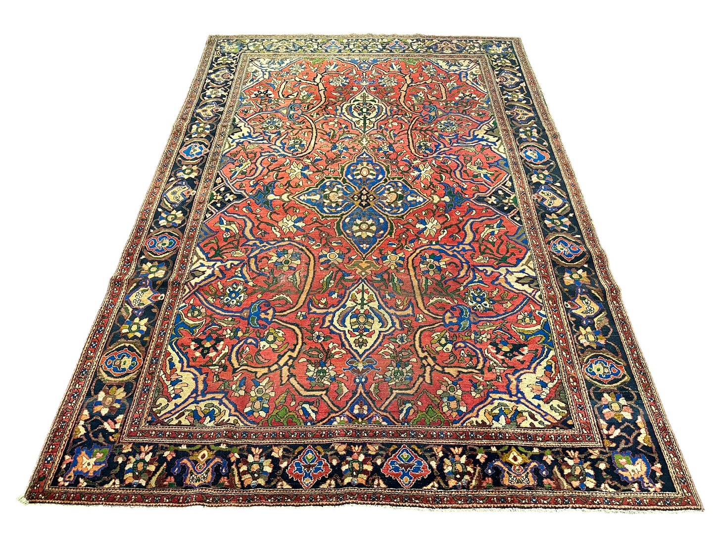 antik Orientteppich handgeknüpft Isfahan naturfarben  305x210 cm