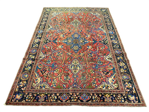antik Orientteppich handgeknüpft Isfahan naturfarben  305x210 cm