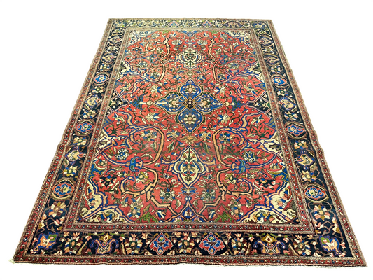 antik Orientteppich handgeknüpft Isfahan naturfarben  305x210 cm