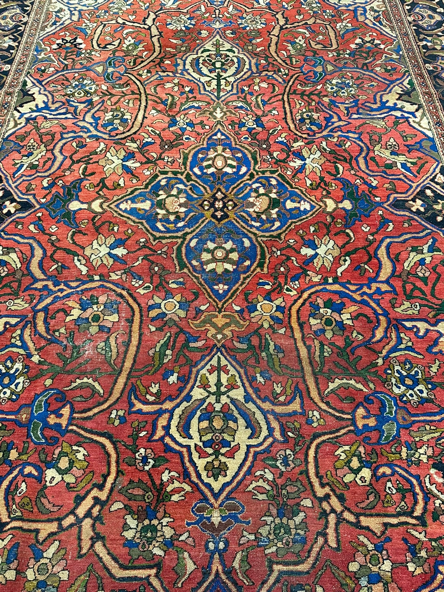antik Orientteppich handgeknüpft Isfahan naturfarben  305x210 cm