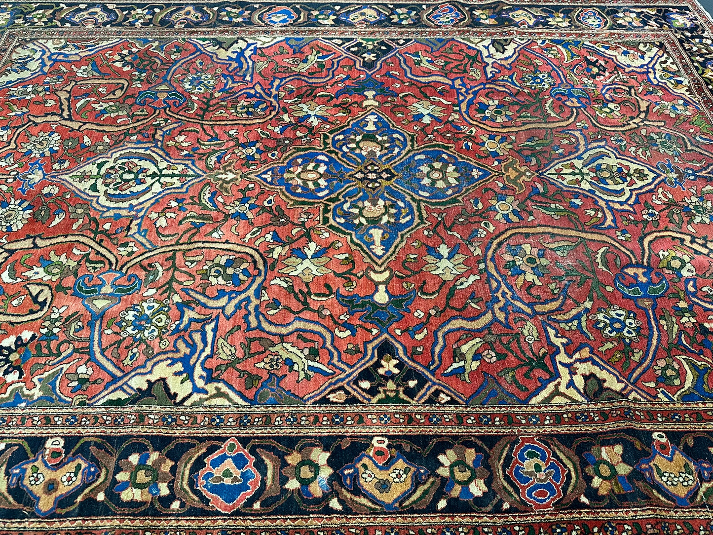 antik Orientteppich handgeknüpft Isfahan naturfarben  305x210 cm