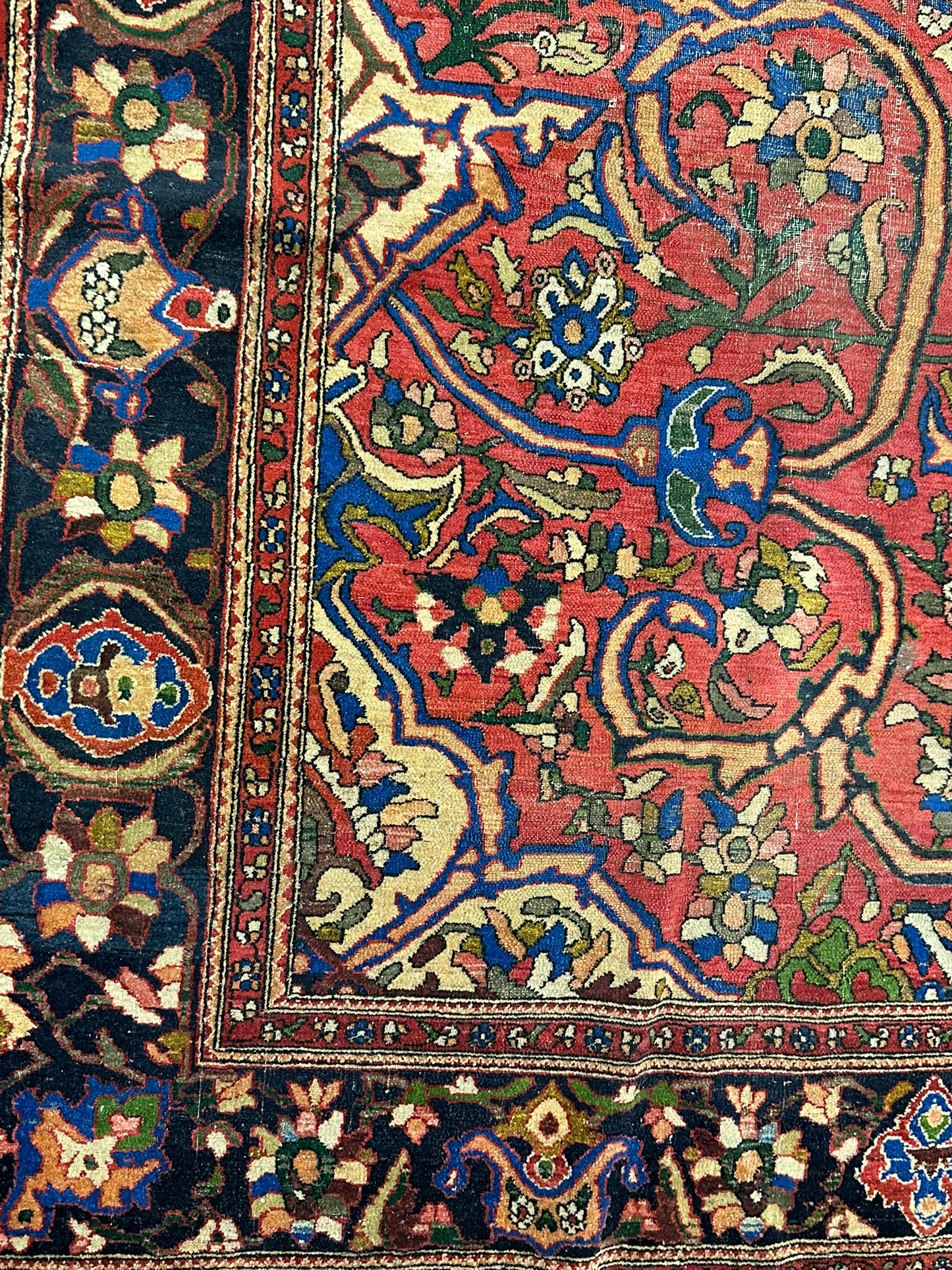 antik Orientteppich handgeknüpft Isfahan naturfarben  305x210 cm