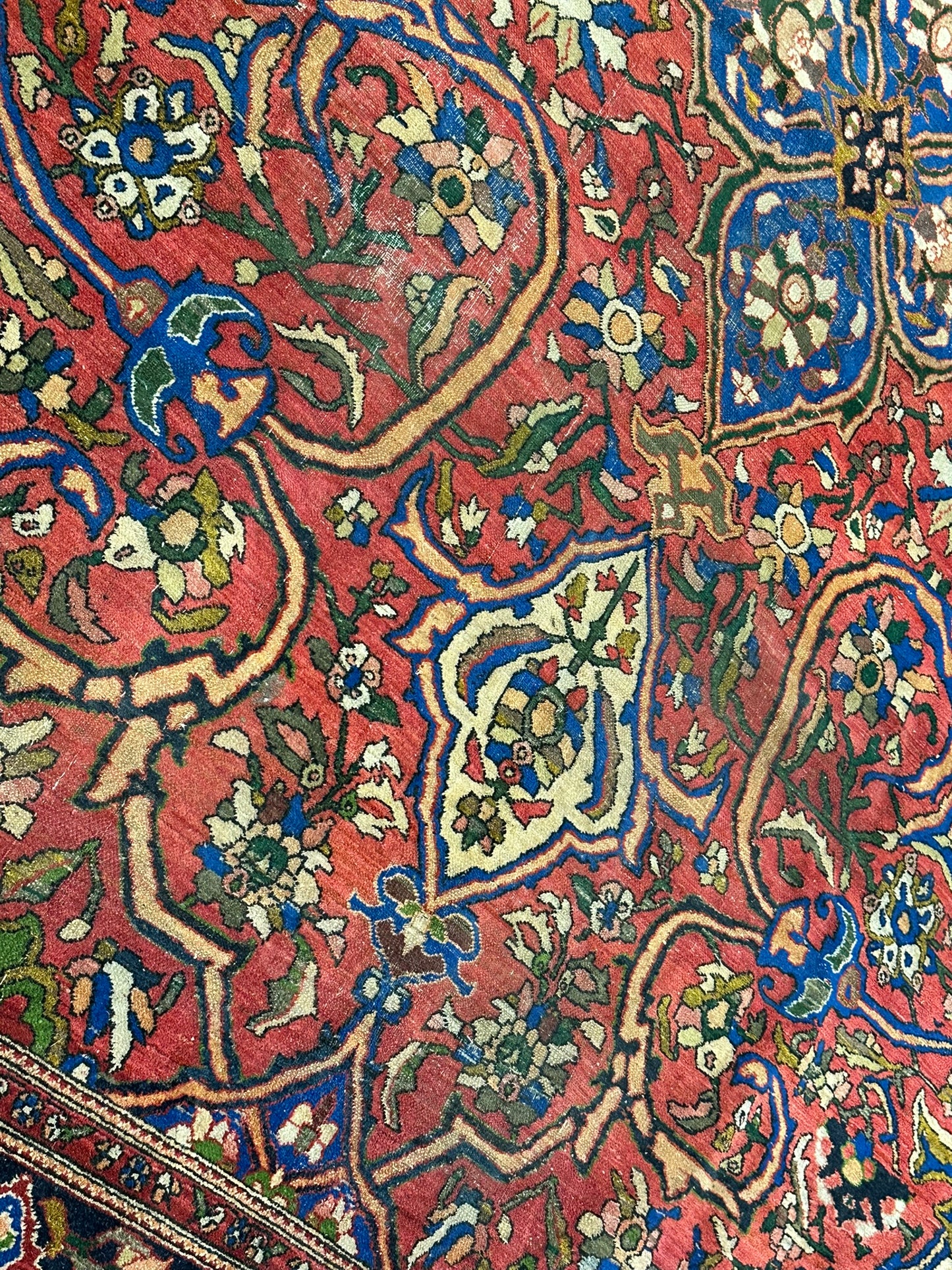 antik Orientteppich handgeknüpft Isfahan naturfarben  305x210 cm