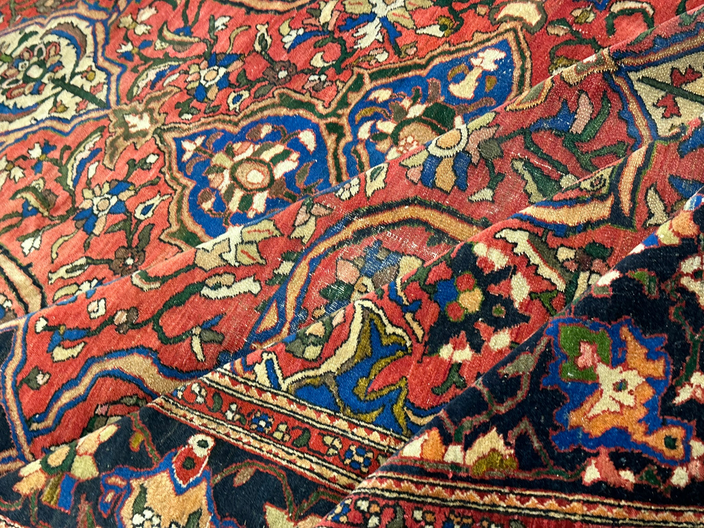 antik Orientteppich handgeknüpft Isfahan naturfarben  305x210 cm
