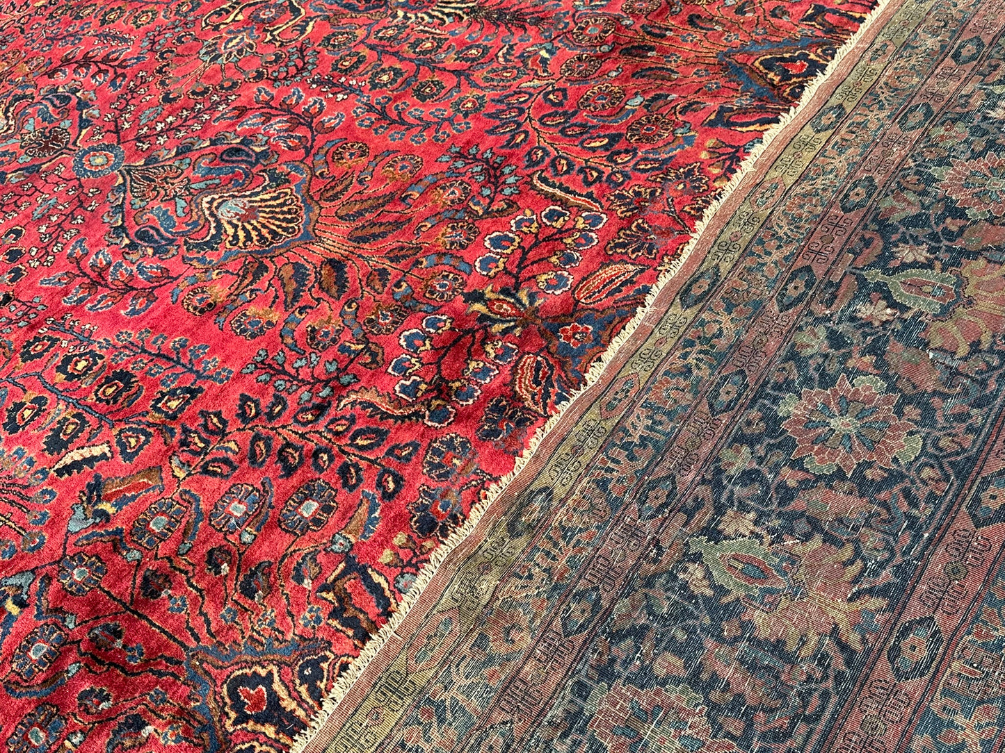 Antiker Handgeknüpft US Sarough Palast Teppich 880x450 cm