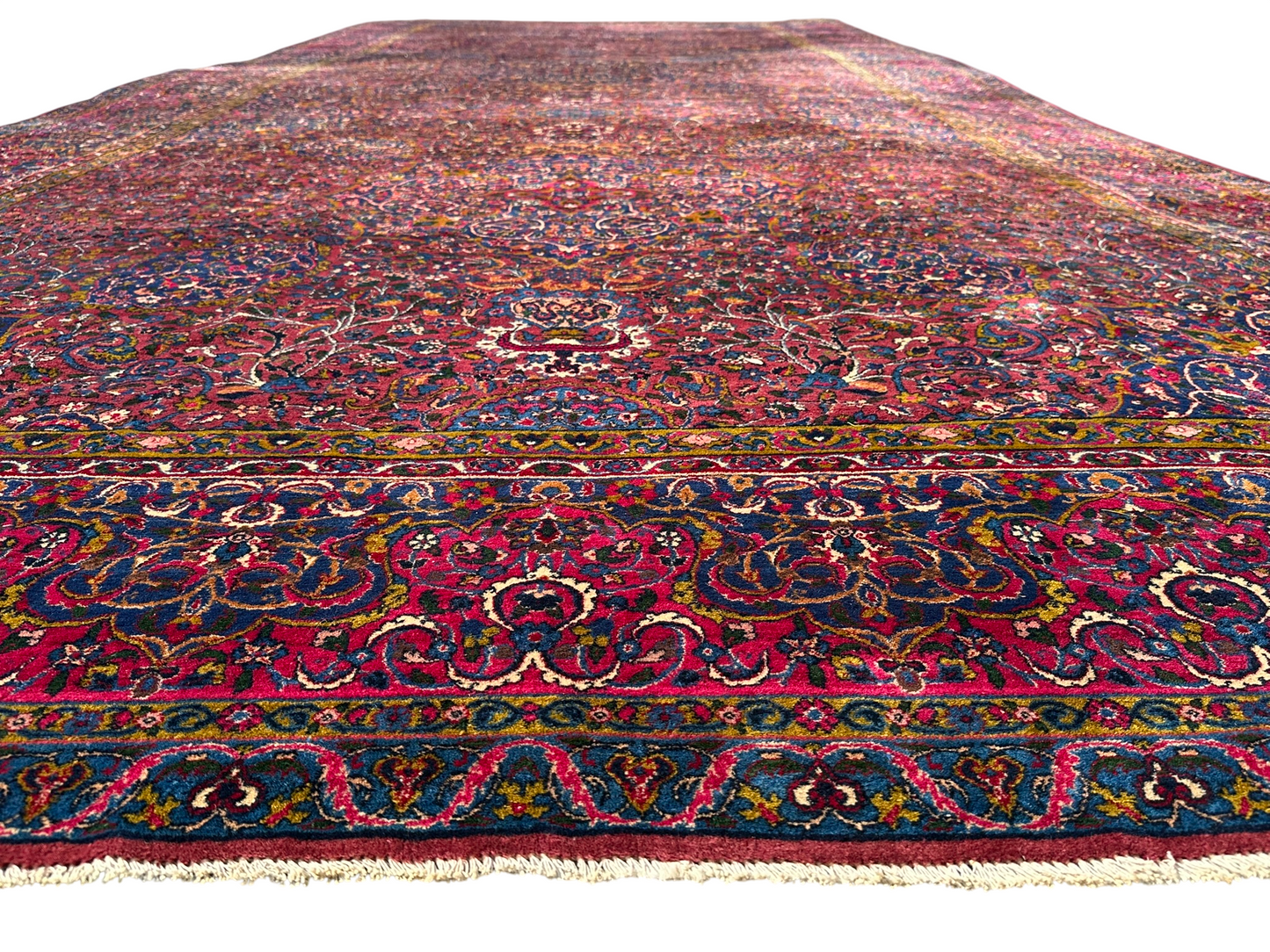 Antiker Handgeknüpft Palast Teppich Keschan 762x311 cm