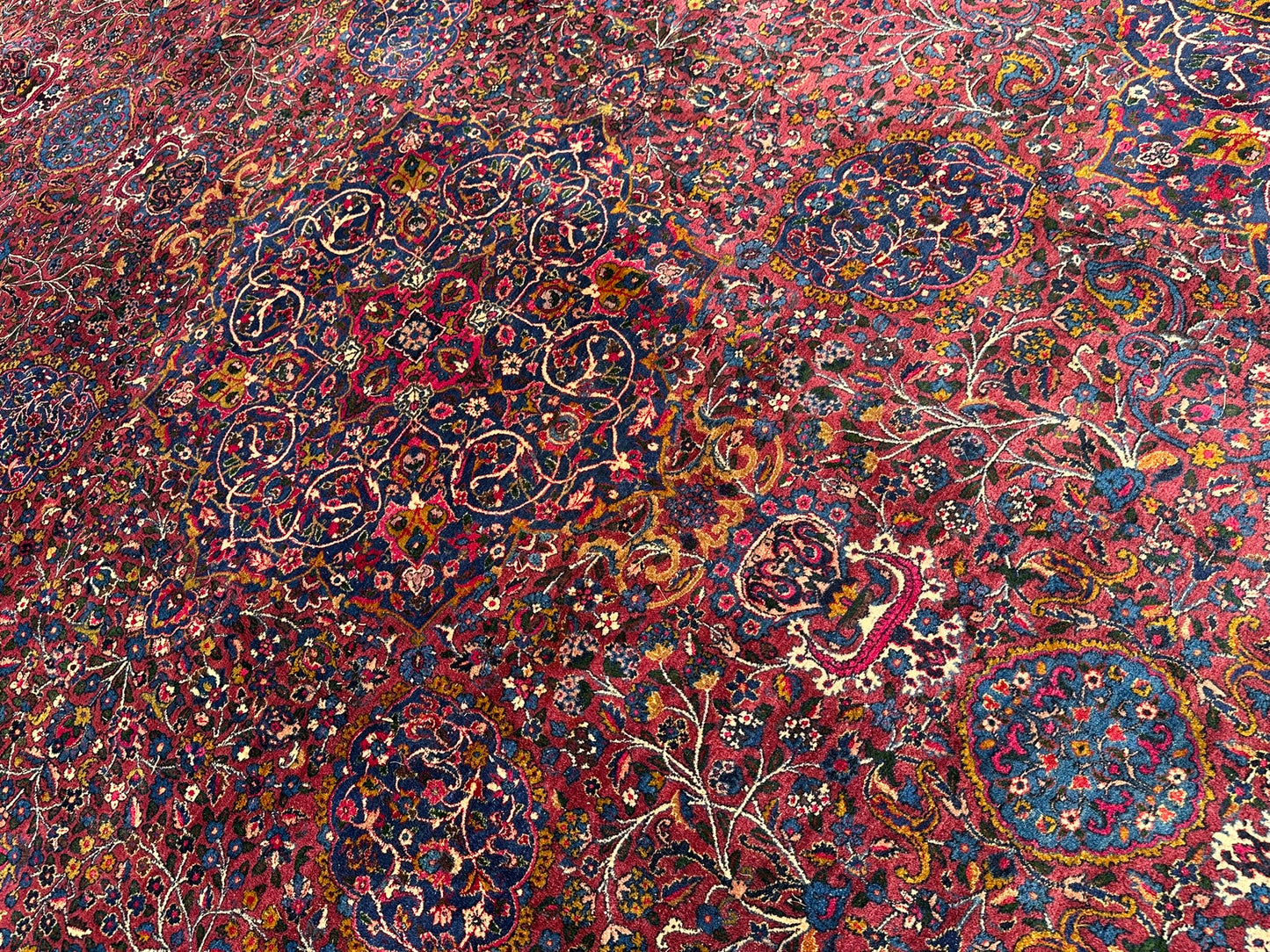 Antiker Handgeknüpft Palast Teppich Keschan 762x311 cm
