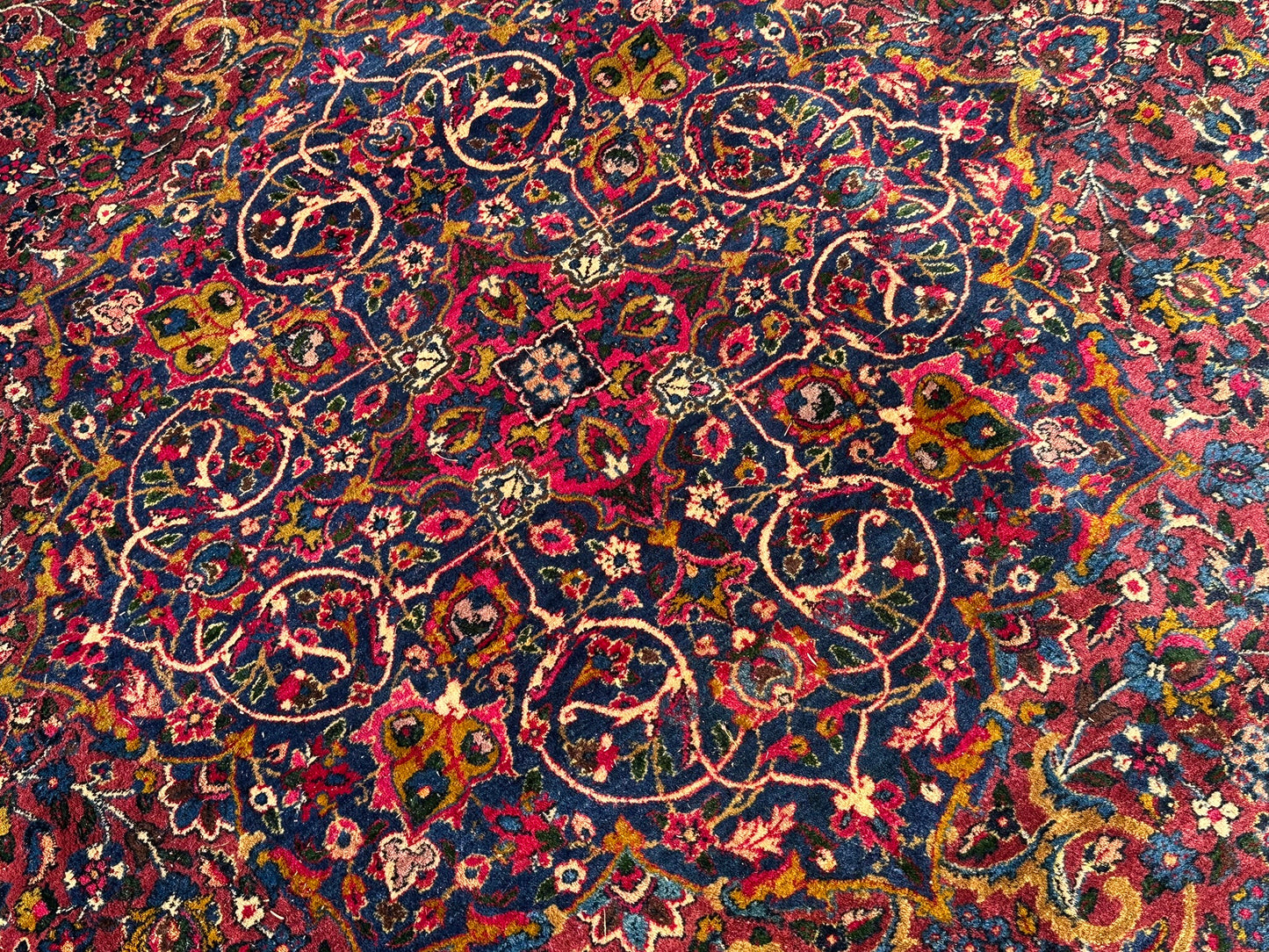 Antiker Handgeknüpft Palast Teppich Keschan 762x311 cm