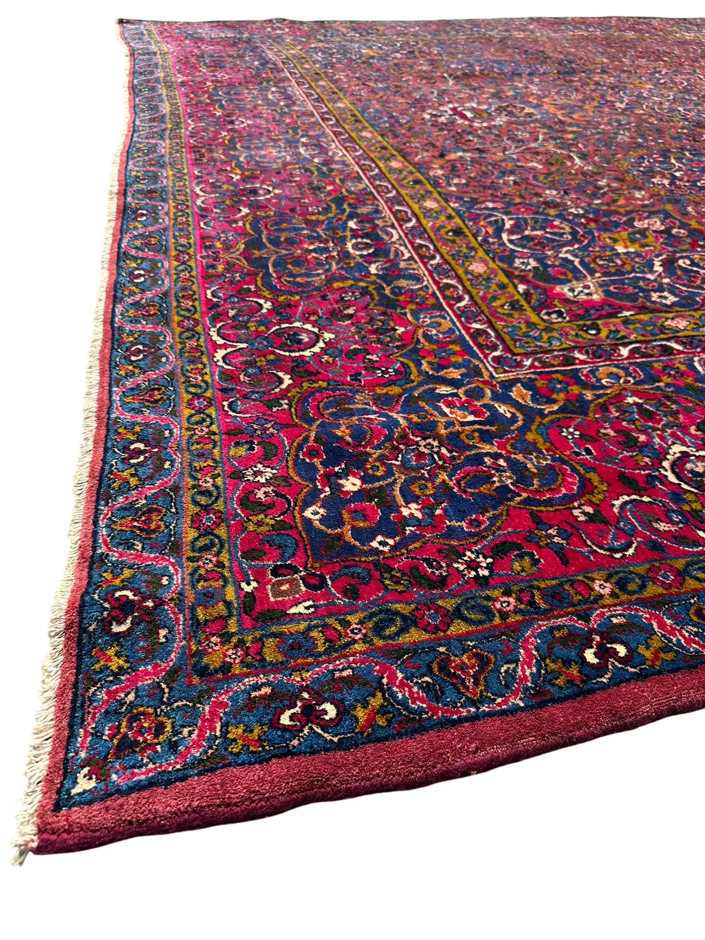 Antiker Handgeknüpft Palast Teppich Keschan 762x311 cm