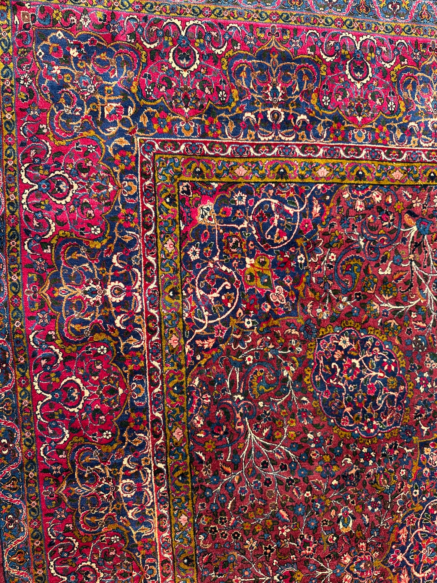 Antiker Handgeknüpft Palast Teppich Keschan 762x311 cm