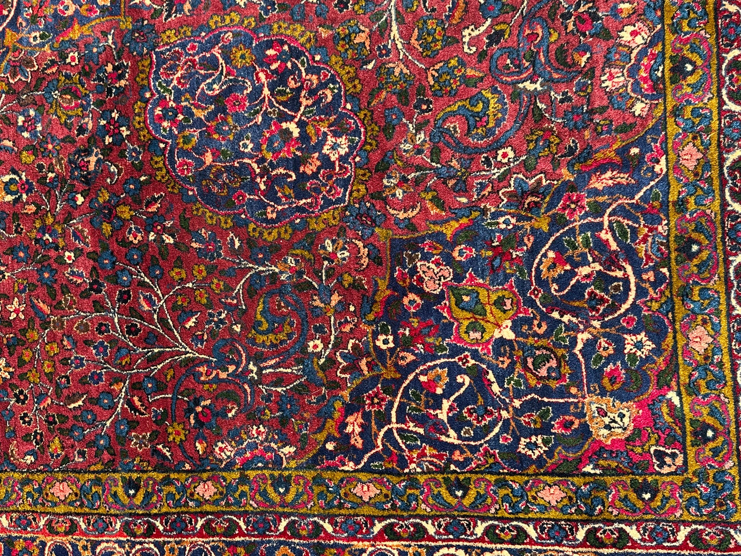 Antiker Handgeknüpft Palast Teppich Keschan 762x311 cm