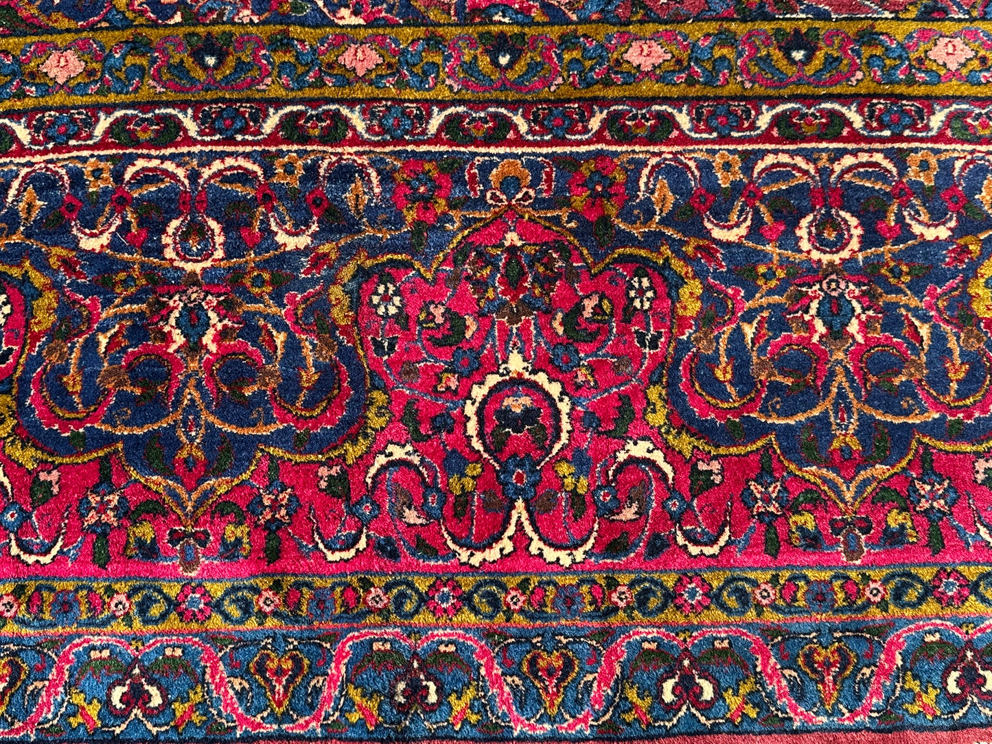 Antiker Handgeknüpft Palast Teppich Keschan 762x311 cm