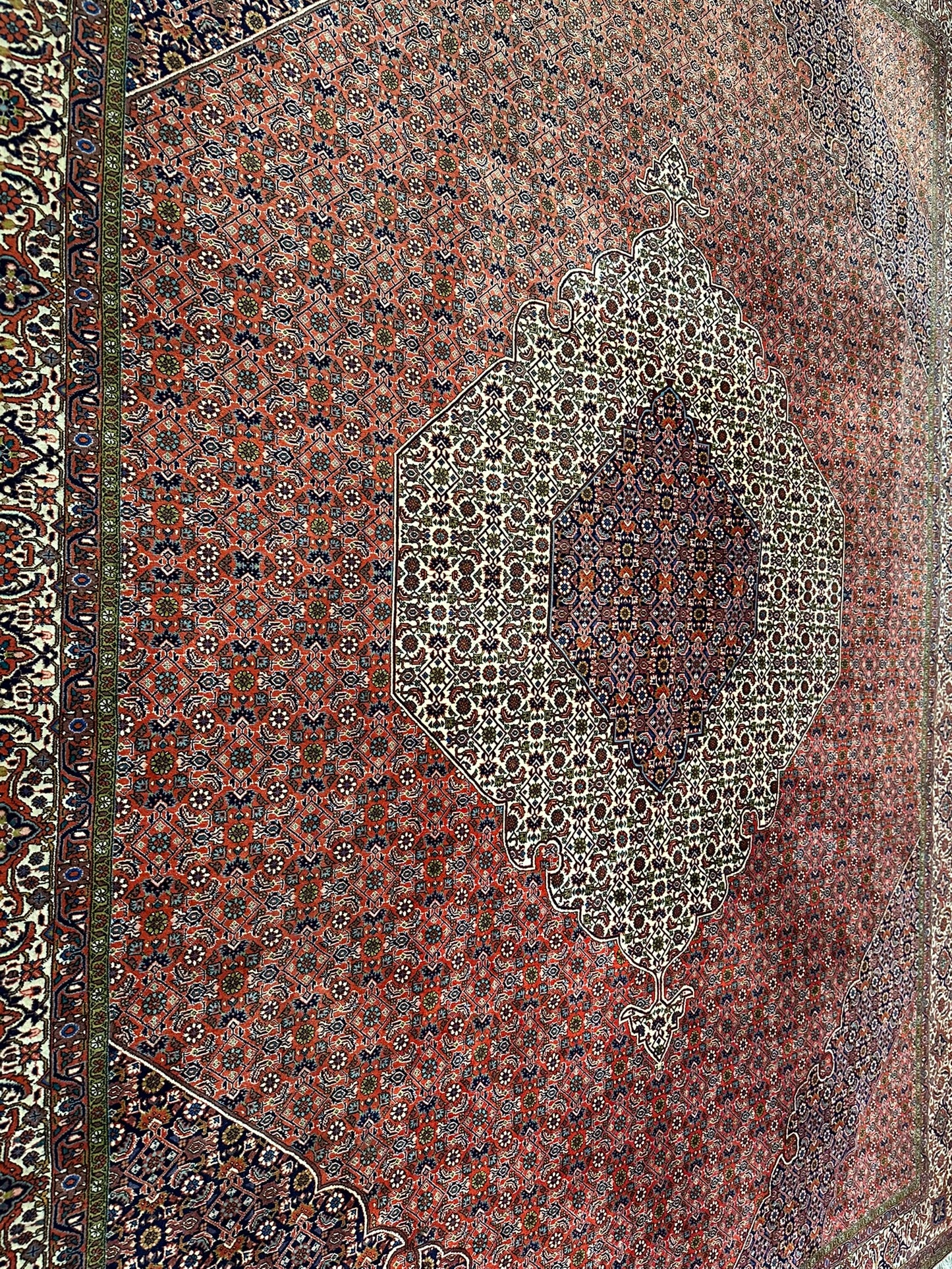 Orientteppich handgeknüpft Bidjar Korkwolle 340x255 cm
