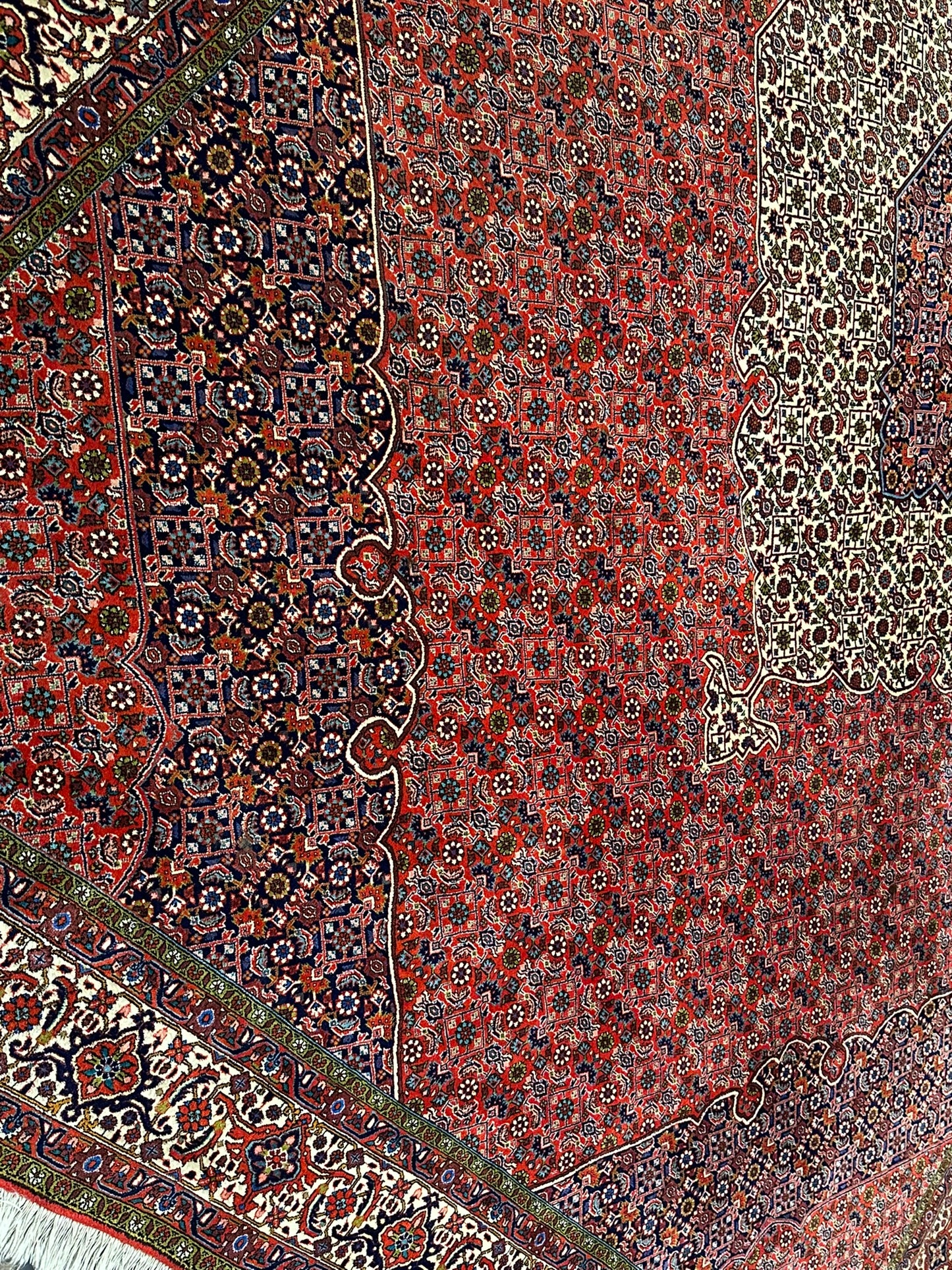 Orientteppich handgeknüpft Bidjar Korkwolle 340x255 cm