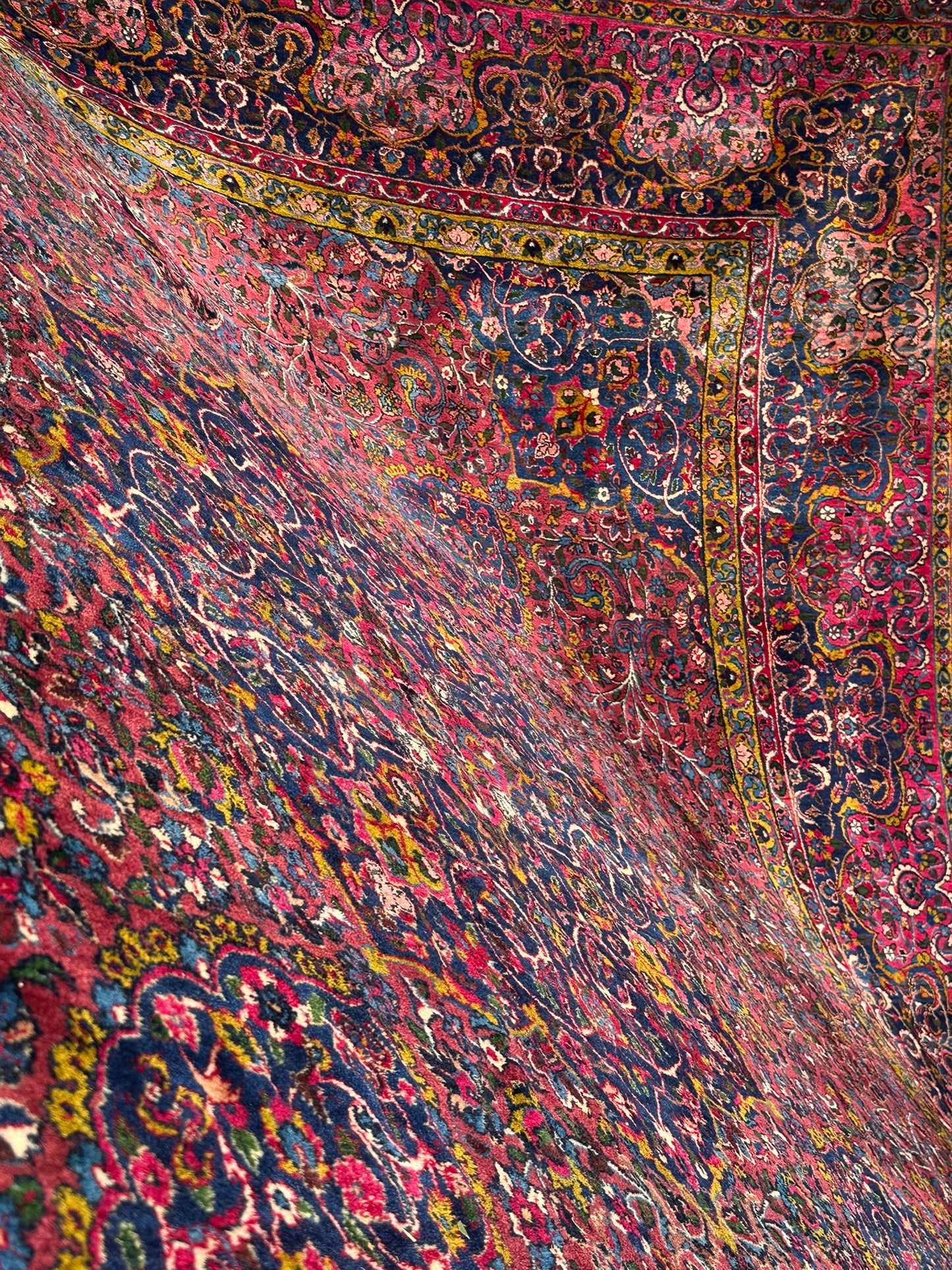 Antiker Handgeknüpft Palast Teppich Keschan 762x311 cm