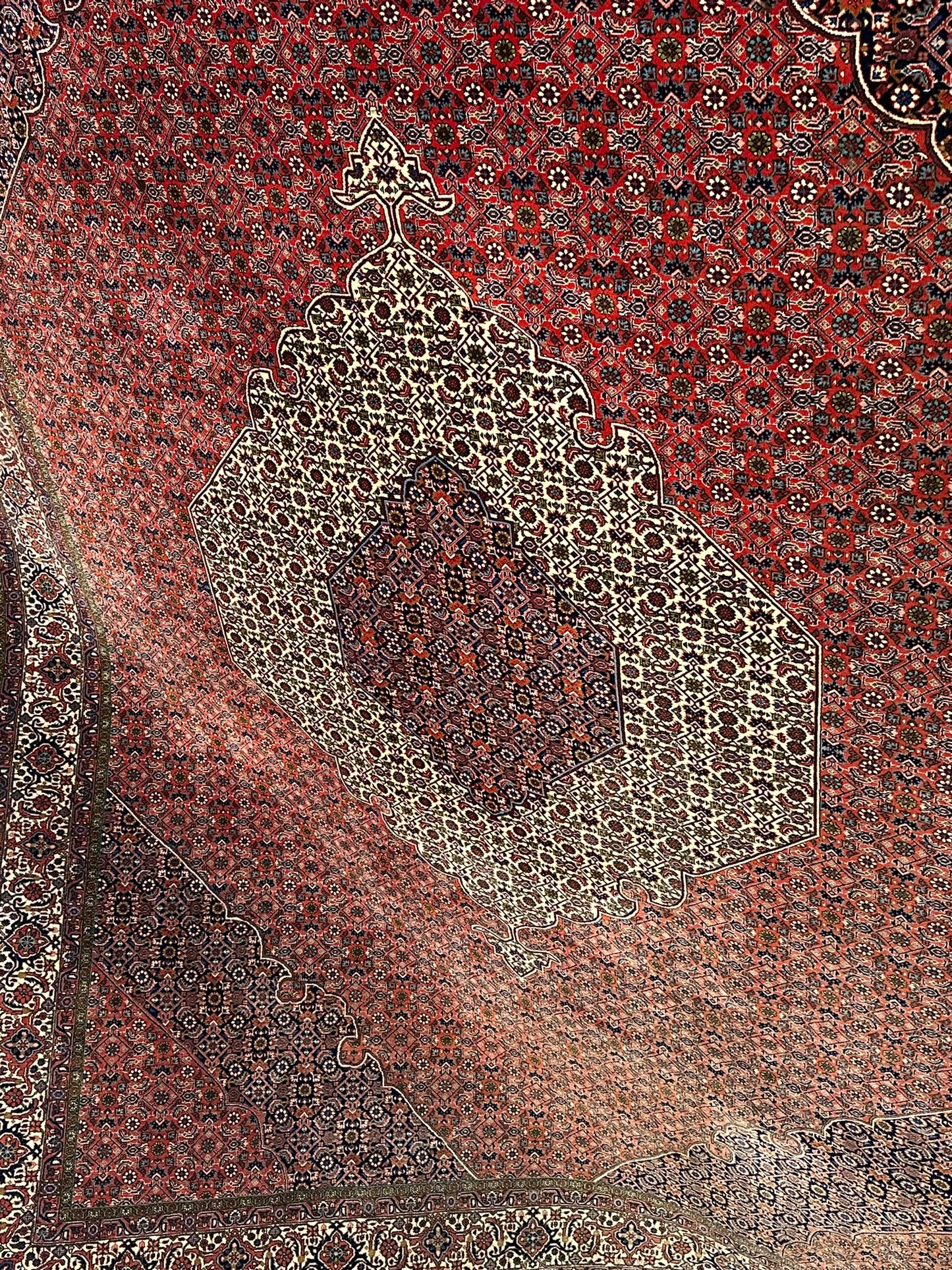 Orientteppich handgeknüpft Bidjar Korkwolle 340x255 cm
